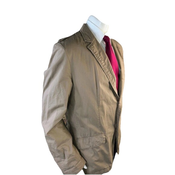 Hugo Boss Men Sz 46R Military Jacket Orange Label Cotton Canvas Sport Coat - Picture 4 of 15